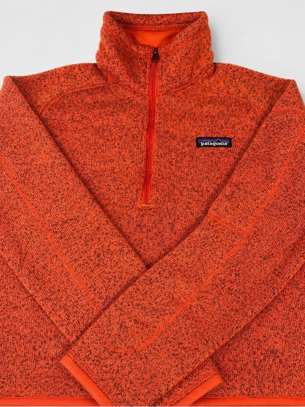 Patagonia Orange Marled Half-Zip Fleece Pullover